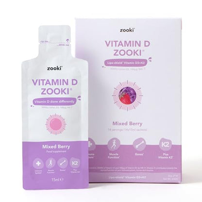 Zooki 3000iu Liposomal Vitamin D3 + K2 Liquid Sachets | 4X Higher Absorption Clinically Proven yourzooki