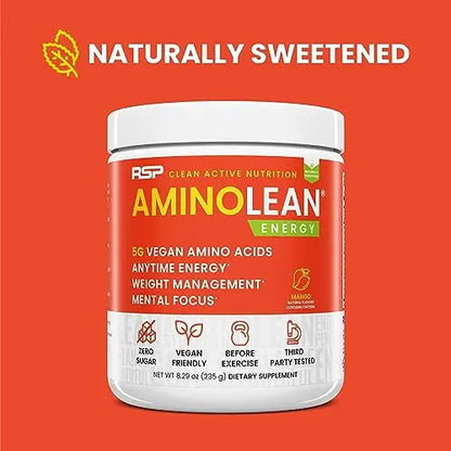 RSP Nutrition Mango Aminolean Amino Acid Supplement Powder, 8.29 OZ RSP NUTRITION