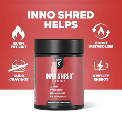 Inno Shred - Day Time Fat Burner | 100mg Capsimax, Grains of Paradise, Organic Caffeine InnoSuppsBuy Supplements Australia
