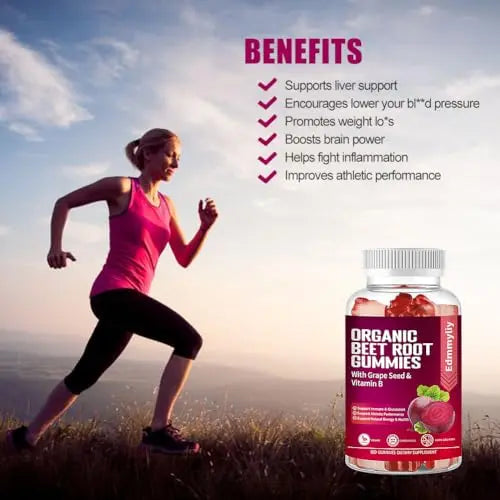 Organic Beet Root Gummies 1500mg for Men Women Beet Root for Athletic, Performance Edmmyliy