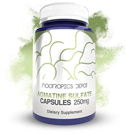 Nootropics Depot Agmatine Sulfate Capsules | 250mg | 240 Count | Energy Supplement Nootropics Depot