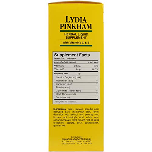 Lydia Pinkham Liquid Herbal Supplement for Menstruation and Menopause Support, 16 Ounce Lydia Pinkham