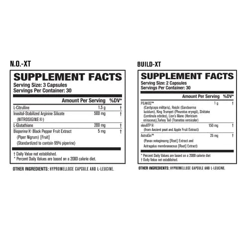 Jacked Factory Nitrosurge Pre Workout, N.O. XT Nitric Oxide Supplement & Build-XT Daily Jacked Factory