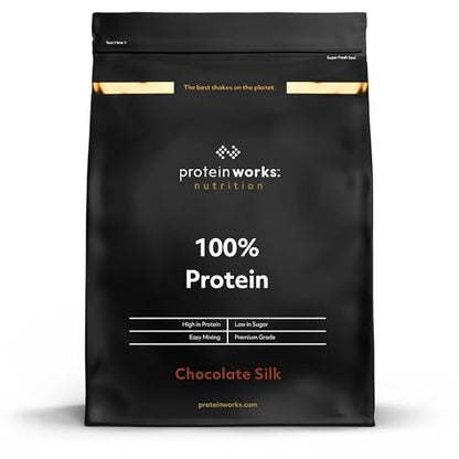 Protein Works - 100% Protein, 1.25kg, High Protein Blend, 41 Servings, Chocolate Silk Protein Works