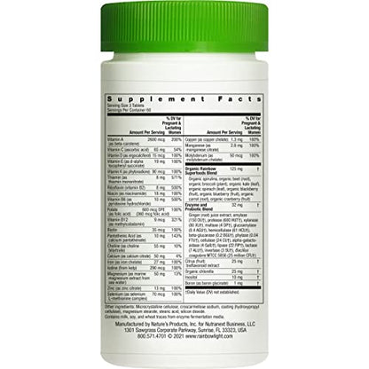 Rainbow Light Prenatal Petite Mini-Tab Multivitamin Plus Superfoods & Probiotics - Organic Daily Rainbow Light