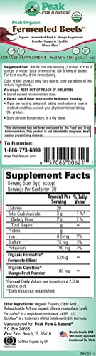 Peak Pure & Natural Peak Organic Fermented Beets - Organic Fermented Beet Powder Peak Pure & Natural