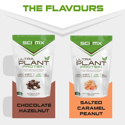 SCI-MX Ultra Plant - Salted Caramel Peanut Flavour Vegan Protein Powder Blend + Vitamin B Complex SCI-MX