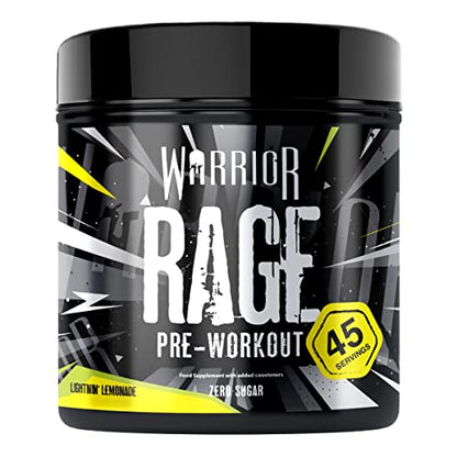 Warrior - RAGE Pre Workout Powder – Lightnin’ Lemonade 392g, WA-RG-045-01 Warrior