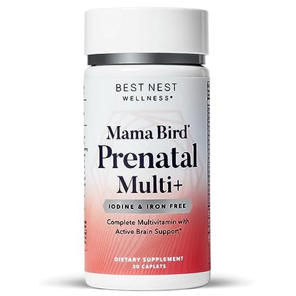 Best Nest Wellness Mama Bird Prenatal Vitamin Iron Free, No Iron or Iodine, Methylfolate Best Nest Wellness