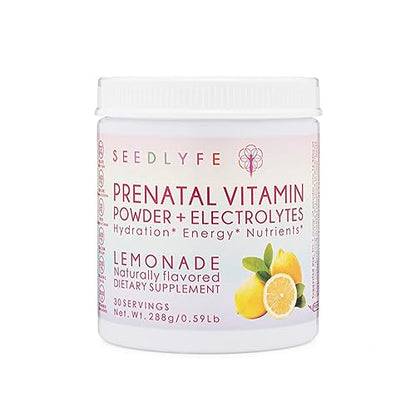 SEEDLYFE Prenatal Vitamin Powder with Electrolytes – Choline, Folate, Iron, D3 SEEDLYFE