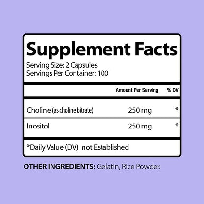 Natural X Choline Plus Inositol Fertility Supplements – Myo-Inositol and Choline Preconception Vitamins Natural X