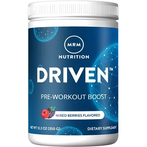 MRM Nutrition Driven Pre-Workout Powder | Mixed Berry Flavored | 125mg Caffeine | Pure MRM