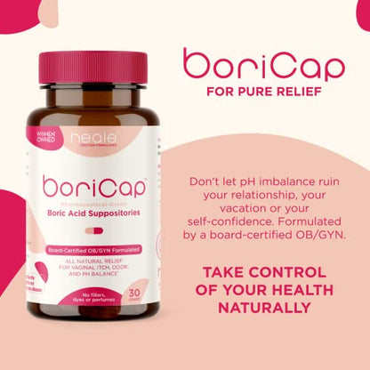 BoriCap - Boric Acid Suppositories for Women - 600 mg - Vaginal Health, pH Balance, Itch & Odor - Natural BoriCapBuy Supplements Australia