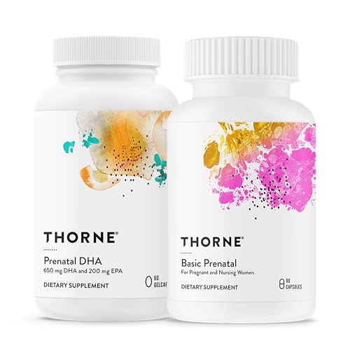 THORNE Comprehensive Prenatal Bundle: Women's Basic Prenatal Multi & DHA - Baby’s Brain, Health THORNE