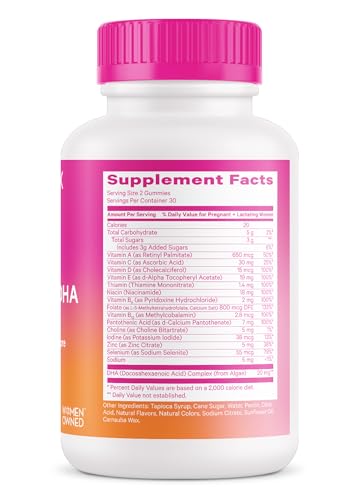 Pink Stork Premium Prenatal Gummy Vitamins with DHA, Folate, and Vitamin D - Multivitamin Pink Stork