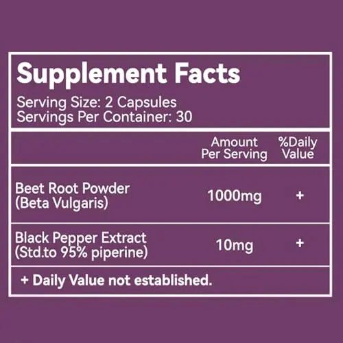EAZGOO Beet Root Capsules 1000mg Per Serving, Supports Nitric Oxide Production & Blood EAZGOO