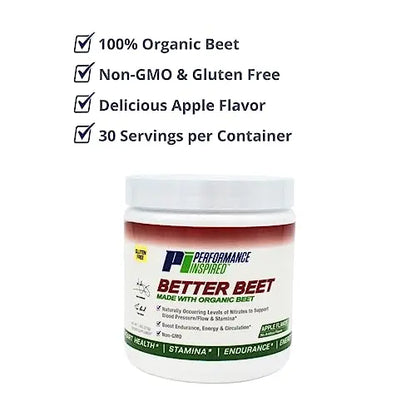 PERFORMANCE INSPIRED Nutrition Better Beet Powder - 100% Organic Beet – Boost Nitric PERFORMANCE INSPIRED