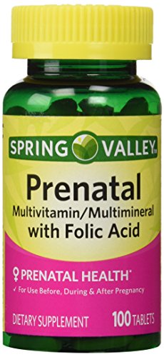 Spring Valley - Prenatal, Multivitamin, Multimineral, 100 Tablets w. Folic Acid Spring Valley