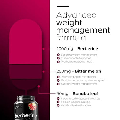 1000mg Berberine Supplement Capsules with Bitter Melon and Banaba Leaf - 30 Servings Artnaturals StoreBuy Supplements Australia