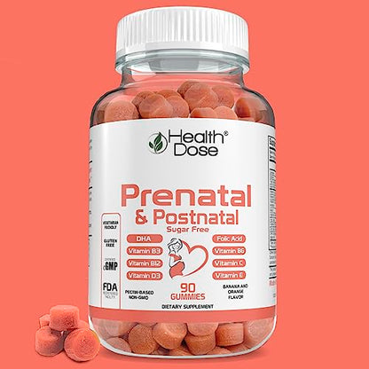 Health Dose Prenatal & Postnatal Vitamins for Pregnant and Lactating Women, DHA & Folic Acid Health Dose