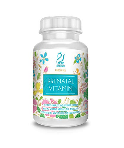 ACTIF Organic Prenatal Vitamin with 25+ Organic Vitamins, 100% Natural, DHA, EPA, Omega 3 ACTIF