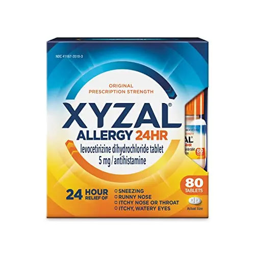 Xyzal Allergy Pills, 24-Hour Allergy Relief, 80-Count, Original Prescription Strength Xyzal