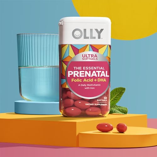 OLLY Ultra Strength Prenatal Multivitamin Softgels, Supports Healthy Growth, Brain Developmentment OLLY