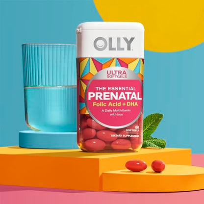 OLLY Ultra Strength Prenatal Multivitamin Softgels, Supports Healthy Growth, Brain Developmentment OLLY