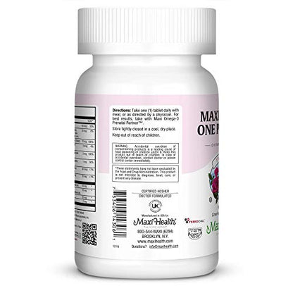 Maxi Health One Prenatal - Womens Prenatal Vitamins with Iron - Enhanced Absorption Maxi Health