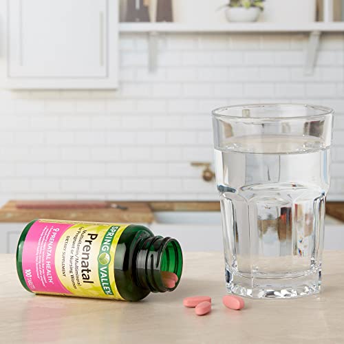 Spring Valley Prenatal Multivitamin - 100 Tablets of Essential Nutrients for You and Your Growing Baby LUAL