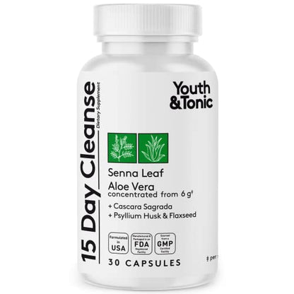 Youth & Tonic 15 Day Colon Cleanser & Detox for Waste Loss to Feel Lighter Youth & Tonic