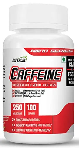 NutriJa Caffeine Powder Pre Workout Supplement - 100 Servings NutriJa