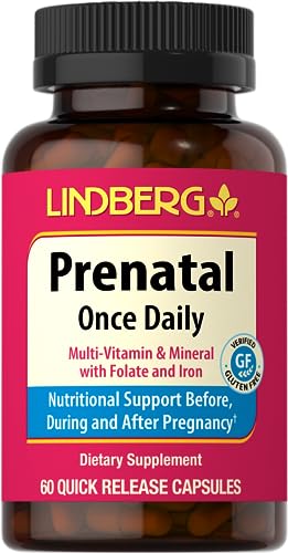 Prenatal Vitamins for Women | 60 Capsules | Multivitamin & Mineral with Folate and Iron Lindberg