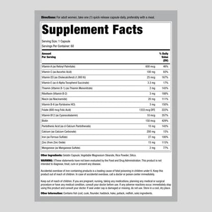 Prenatal Vitamins for Women | 60 Capsules | Multivitamin & Mineral with Folate and Iron Lindberg