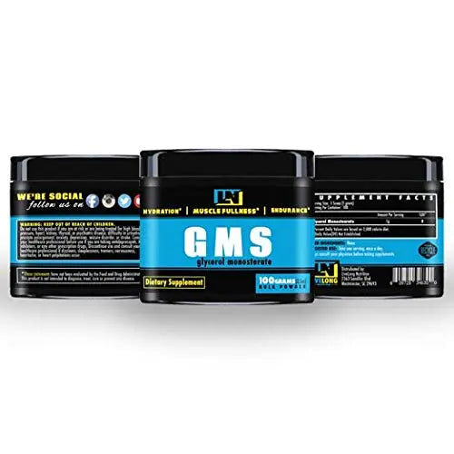 LiveLong Nutrition Glycerol Monostearate GMS Powder - Hydration, Endurance, Muscle LiveLong Nutrition