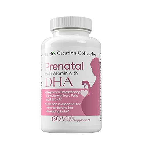 Earth's Creation Prenatal Multi Vitamin with DHA Dietary Supplement, 60 Softgels Earth's Creation