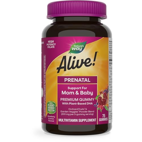 Nature's Way Alive! Complete Premium Prenatal Gummy Multivitamin, High Potency Folate Nature's Way