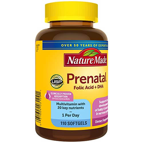 Nature Made Prenatal with Folic Acid + DHA, Prenatal Vitamin and Mineral Supplement Nature Made