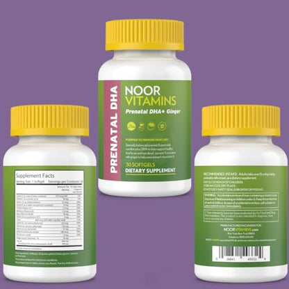 Noor Vitamins Halal Prenatal Vitamins with DHA and Folic Acid, Essential Vitamins Noor Vitamins