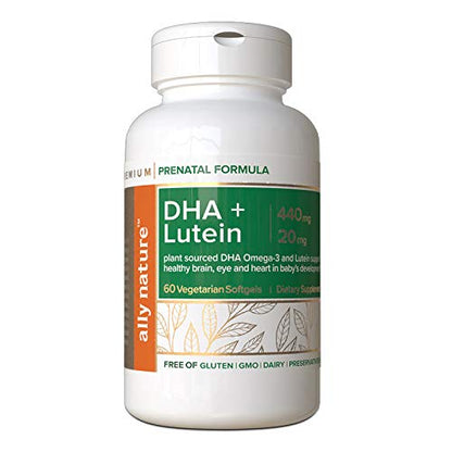 Ally Nature Vegan Prenatal DHA 440mg – Lutein 20mg For Pregnancy – Non-GMO Prenatal Multivitamin Ally Nature