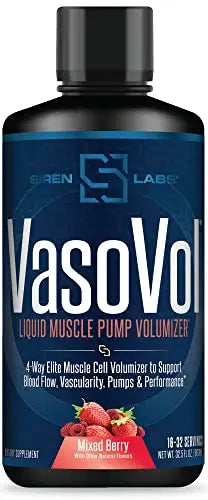Siren Labs Vaso-VOL Liquid Muscle Pump Volumizer with Agmatine Sulfate - Pre Workout SIRENLABS
