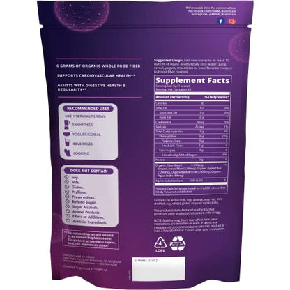 MRM Nutrition Whole Food Organic Fiber | with Enzymes + Prebiotics, 32 Servings