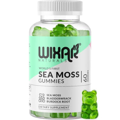 WIXAR NATURALS Sea Moss Gummies - Natural Irish Sea Moss and Bladderwrack WIXAR NATURALS
