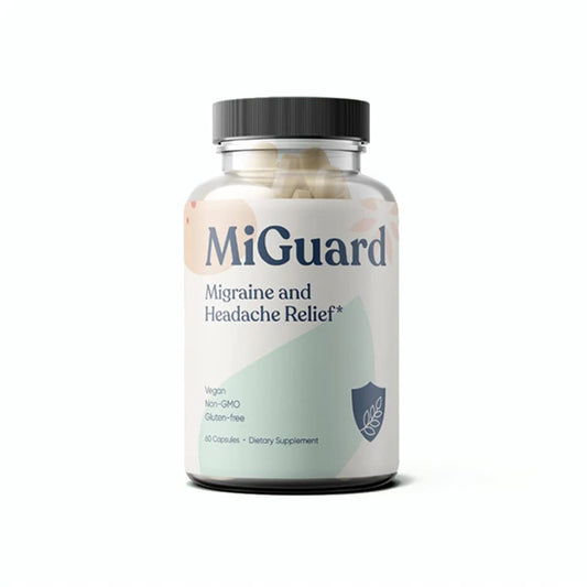 Headache and Migraine Relief Supplements - Drug Free Migraine Prevention Supplement - Natural Supplements for Migraine Headaches - Helps Reduce Frequency & Severity (60 Capsules) MIGUARDBuy Supplements Australia