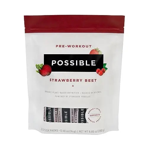 Possible Beet Pre-Workout - Strawberry Beet Flavor - Individually Wrapped Servings Possible