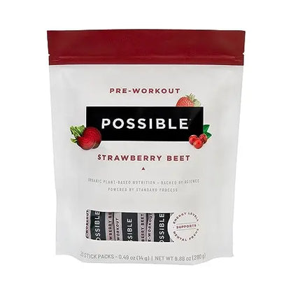 Possible Beet Pre-Workout - Strawberry Beet Flavor - Individually Wrapped Servings Possible