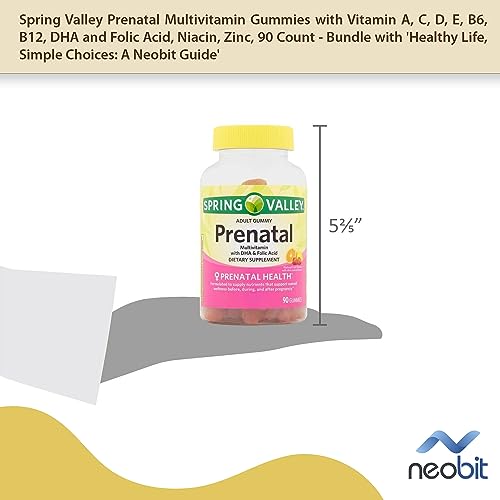 Spring Valley Prenatal Multivitamin Gummies with Vitamin A, C, D, E, B6, B12, DHA and Folic Acid Neobit
