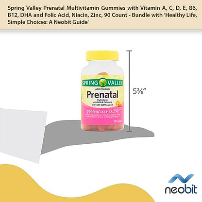 Spring Valley Prenatal Multivitamin Gummies with Vitamin A, C, D, E, B6, B12, DHA and Folic Acid Neobit
