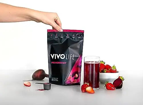 Vivo life - Pre-Workout Energy Drink Supplement, Improve Performance, Guarana Natural Vivo life
