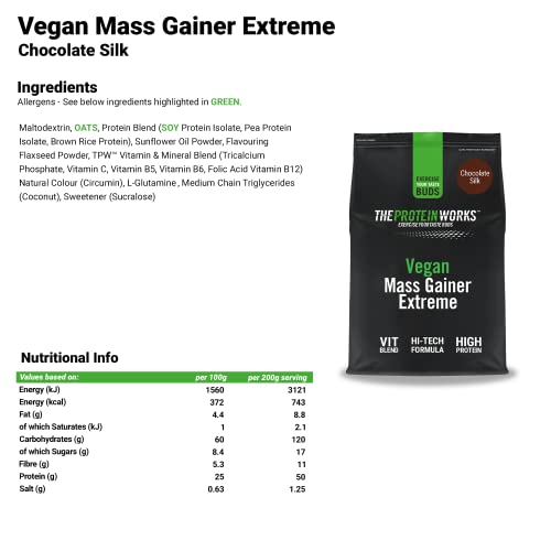 Protein Works - Vegan Mass Gainer Extreme | High Calorie Protein Powder | Weight Gainer Protein Works